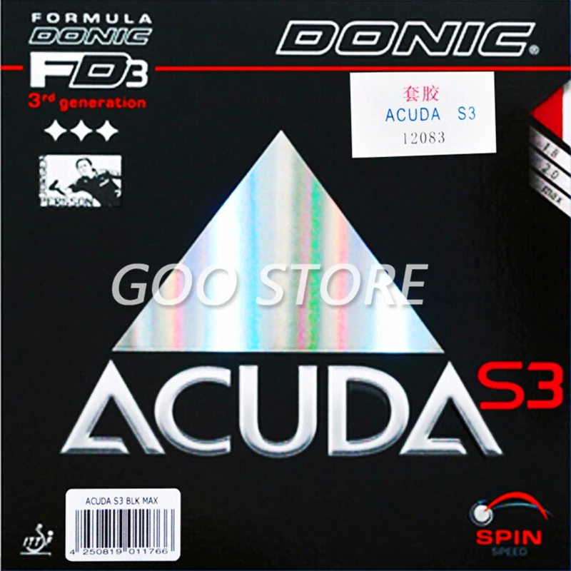 

DONIC ACUDA S3 Table Tennis Rubber Made in Germany Spin All-around pimples in with sponge ping pong tenis de mesa