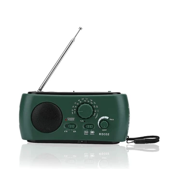

Emergency Radio 4-Way Powered Solar Power, Cranking Handle, USB,Battery AM/FM Radio with LED Flashlight Phone Charger