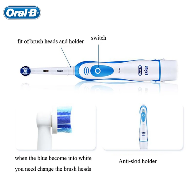 Original Oral B Electric Toothbrush for Adults Children Kids Battery Powered Rotation Type Gum Care Soft Bristles Deep Cleaning