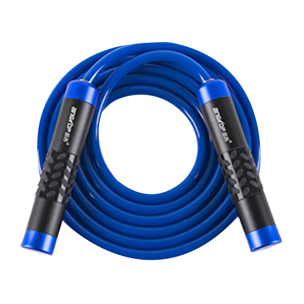Ne 3 Meters Heavy Bearing Skipping Rope Gym Exercise Jump Rope Aluminium Handle Bold PVC Rope Fitness Training Equipment BFE88 - Color: blue plastic