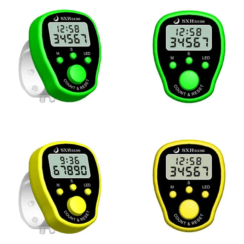 

Finger Counter Clock LCD Electronic Digital Tally Counters with Time & Backlight G32A