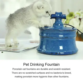 

Cat Water Fountain Porcelain Pet Fountain Hygienic Ultra Quiet Cat Water Dispenser Pet Supply 2019 New Arrivals