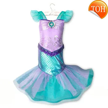 

Girl Little Fancy Dress Up Kids Photography Tulle Ariel Cosplay Princess Costume Girls Christmas Party Long Gown