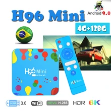 Smart tv box Media-Player H96 Mini Allwinner H6 Quad Core 6K android 9.0 tv box 4G 128G Wifi Bluetooth H.265 H96 set top box