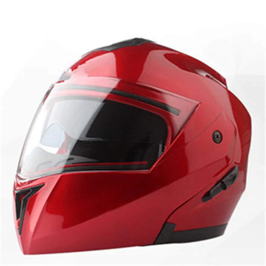 

red high quality motorcycle helmet double lens modular flip helmet full face helmet cascos para moto men's racing capacete