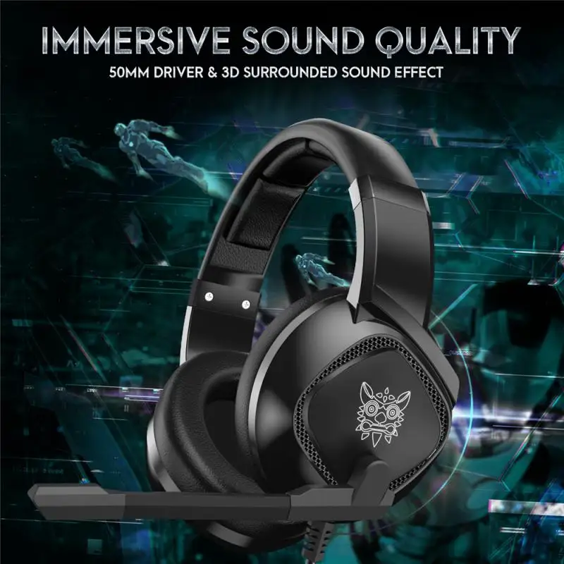 Led Light Gaming Headphones For Computer PS4 Gamer Adjustable Bass Stereo PC Gamer Over Ear Wired Headset With Mic