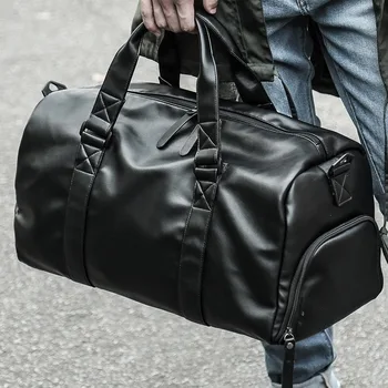 

Travel Bag Men Handbag Large Capacity Travel Luggage Bag Shoulder Messenger Leather Fitness Bag