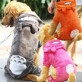 

7 Colors Warm Big Dog Clothes Thickening Cartoon Puppy Dog Costumes Large Dog Jumpsuit for Pets Clothing Yorkie Outfits