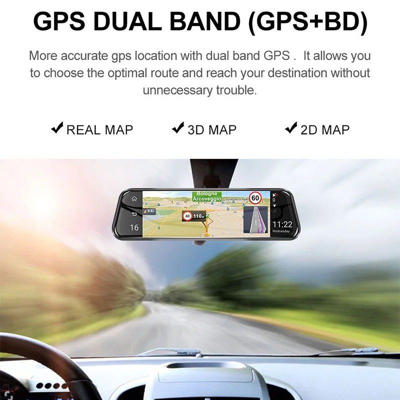 1" Автомобильный видеорегистратор 4G Android Специальное зеркало заднего вида с 15M тыловой камерой ADAS Wi-Fi FM Bluetooth gps навигационный монитор парковки