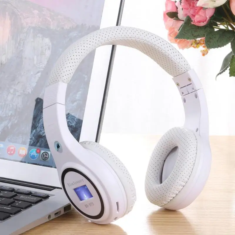 BS-N75 Беспроводные стерео Bluetooth наушники с микрофоном светильник Поддержка TF карты FM радио Поддержка ing 3,5 мм аудио соединение