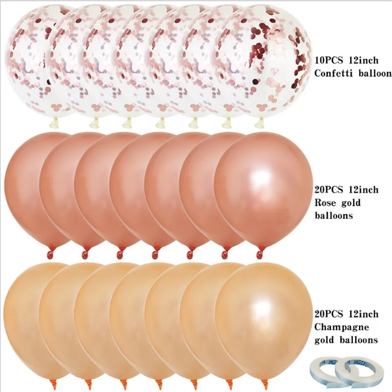 50 шт. шар цвета розового золота 12 дюймов блесток воздушный шар латексные украшения из воздушных шаров на день рождения шар посылка на заказ воздушный шар набор - Цвет: Светло-желтый