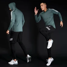 Комбинезон, шапка, компрессионная для бега тренировки, костюм, мужской спортивный костюм, одежда, костюм для бега, мужская спортивная одежда для пробежек, тренировок, тренажерного зала