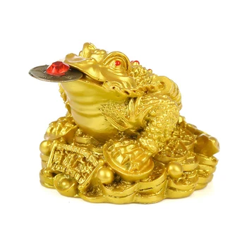 

Feng Shui Toad Money Lucky Fortune Wealth Chinese Golden Frog Toad Coin Home Office Decoration Tabletop Ornaments Lucky Gifts