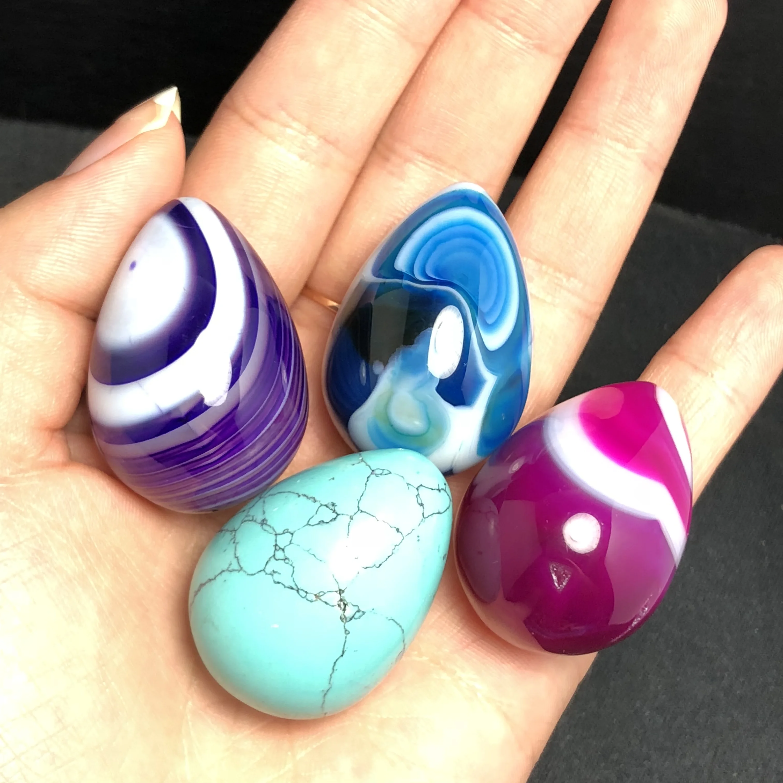 

4Pcs Natural colorful quartz egg-shaped quartz crystal mineral opal reiki healing home decoration