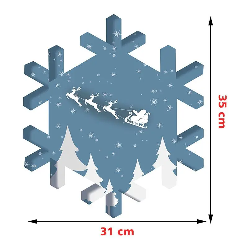 Креативные настенные деко для праздника Рождественская Снежинка с оленем и