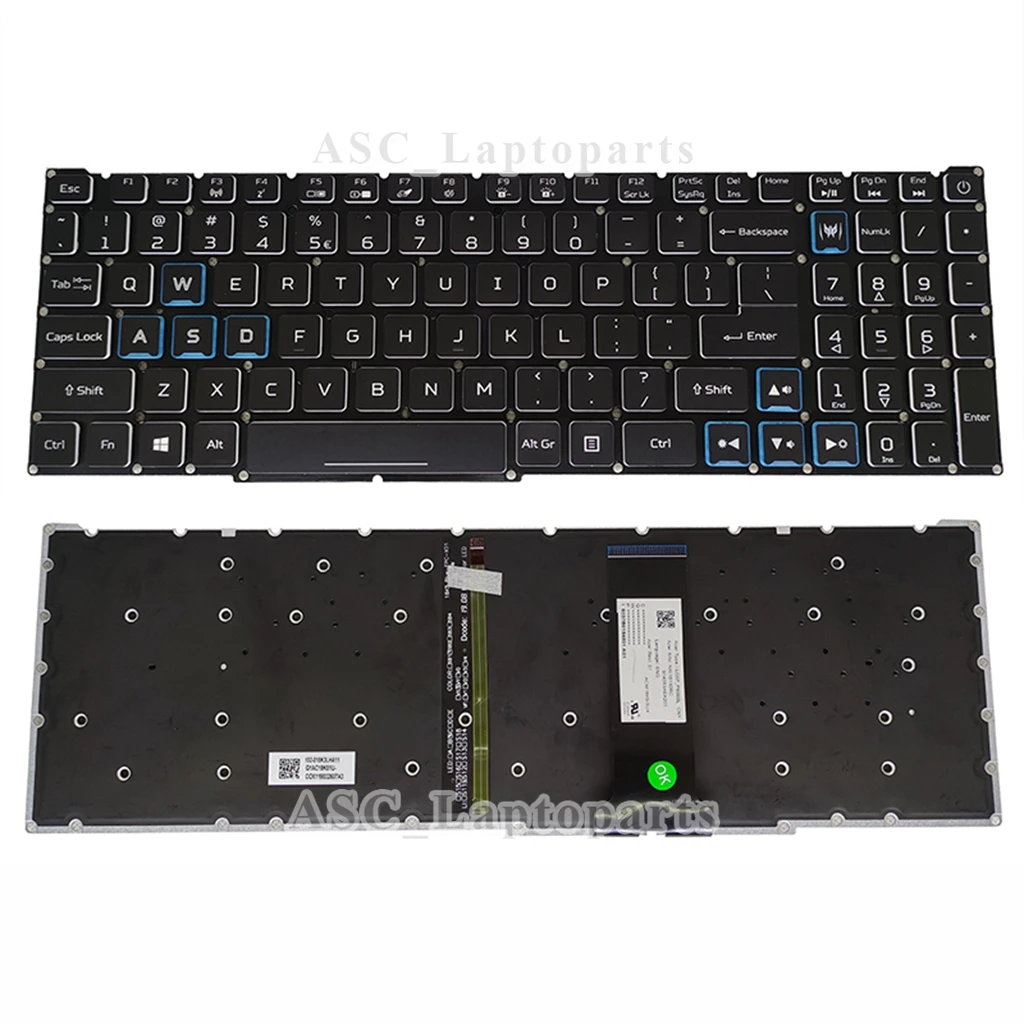 novo eua inglês qwerty teclado para acer teclado do portátil retroiluminado sem moldura