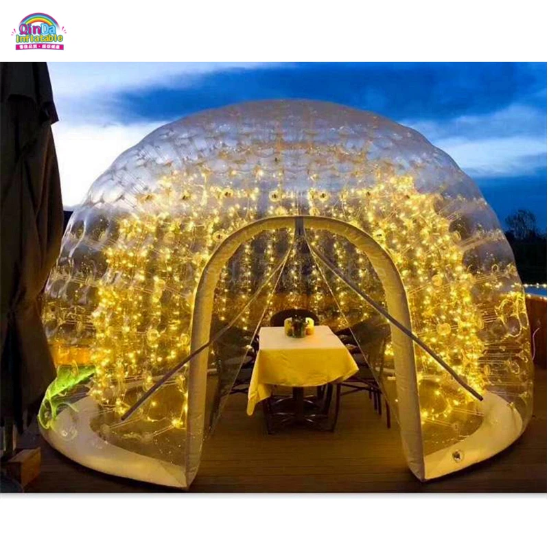 

Outdoor Inflatable Transparent Bubble Lodge Tent Coffee Dome Shaped Tents For Restaurant