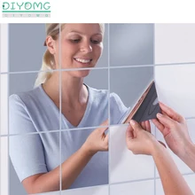 Настенные наклейки на зеркало для ванной комнаты, 3D самоклеющаяся пленка, пластиковые зеркальные наклейки, плитка, домашний декор, акриловые обои, наклейка