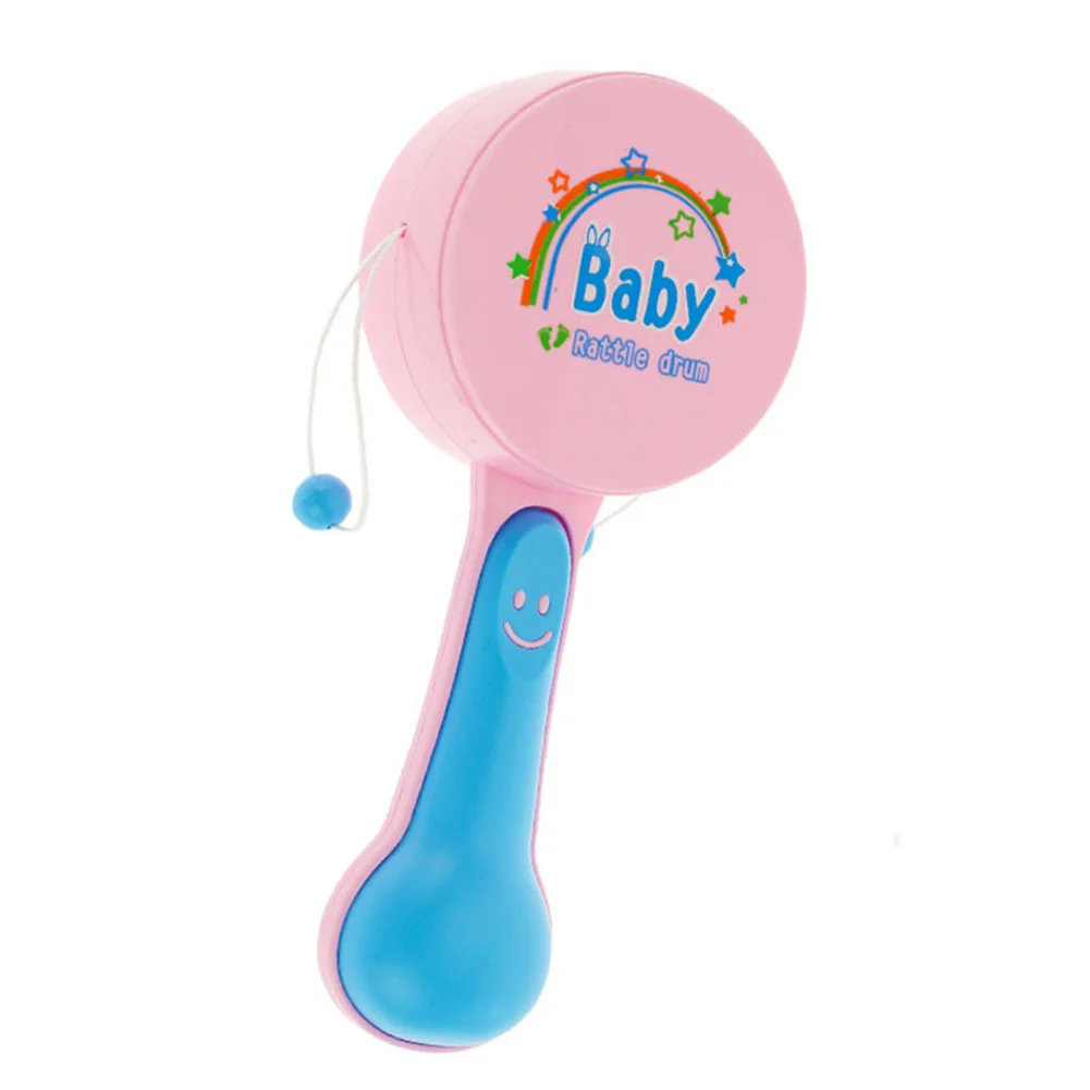 Baby Rattle Drum Toy Handheld Musical Rattle Drum Shaker Instrument Early Educational Toy 3