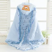 Одеяло для новорожденных с капюшоном; зимнее теплое Пеленальное Одеяло с рисунком; спальный мешок