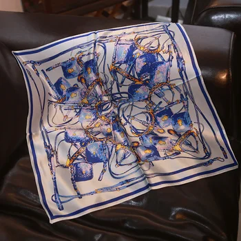 

New silk scarf mulberry silk blue "fashion bag" silk small square towel small scarf professional scarf