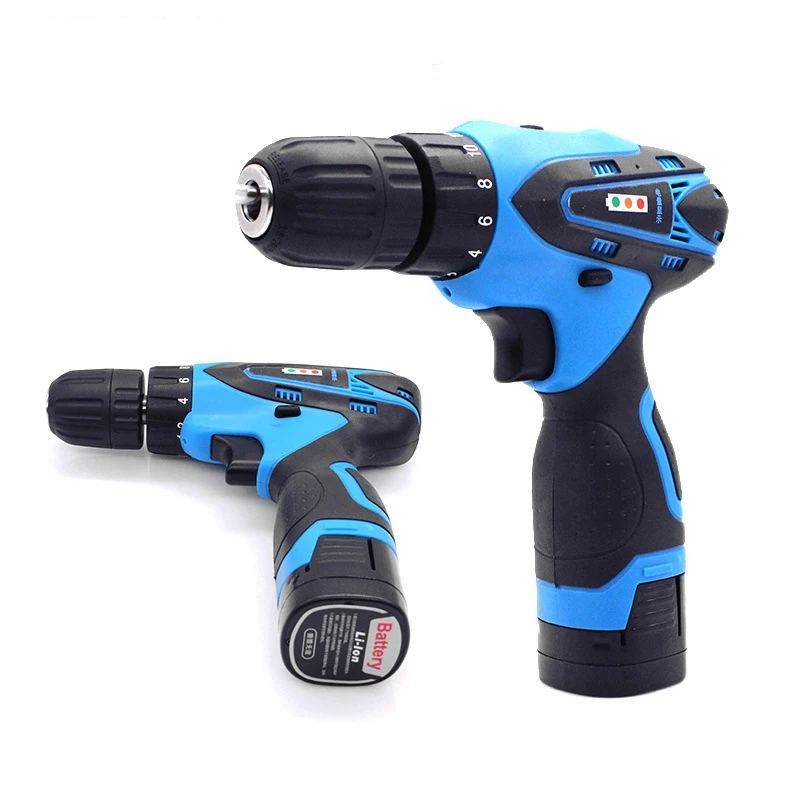 LAMEZIA Household 12V Two-speed Miniature Cordless Hand Held Electric Drill Battery Power Driver Tool