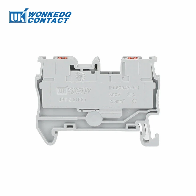 PT2.5 Push-in Terminal Block 2.5mm&sup2; Connector Spring Feed-Through Strip Plug PT-2.5 Wire Electrical Din Rail Contact PT 2.5 din rail terminal block wire connectors