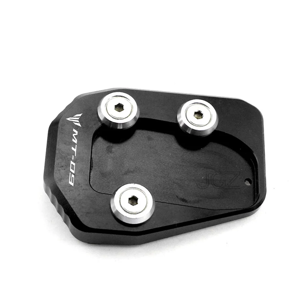 Мотоциклетная боковая подставка увеличитель ЧПУ подножка увеличивающая пластина удлинитель Черный для Yamaha FZ09 MT09 Tracer 2013 - Цвет: Black