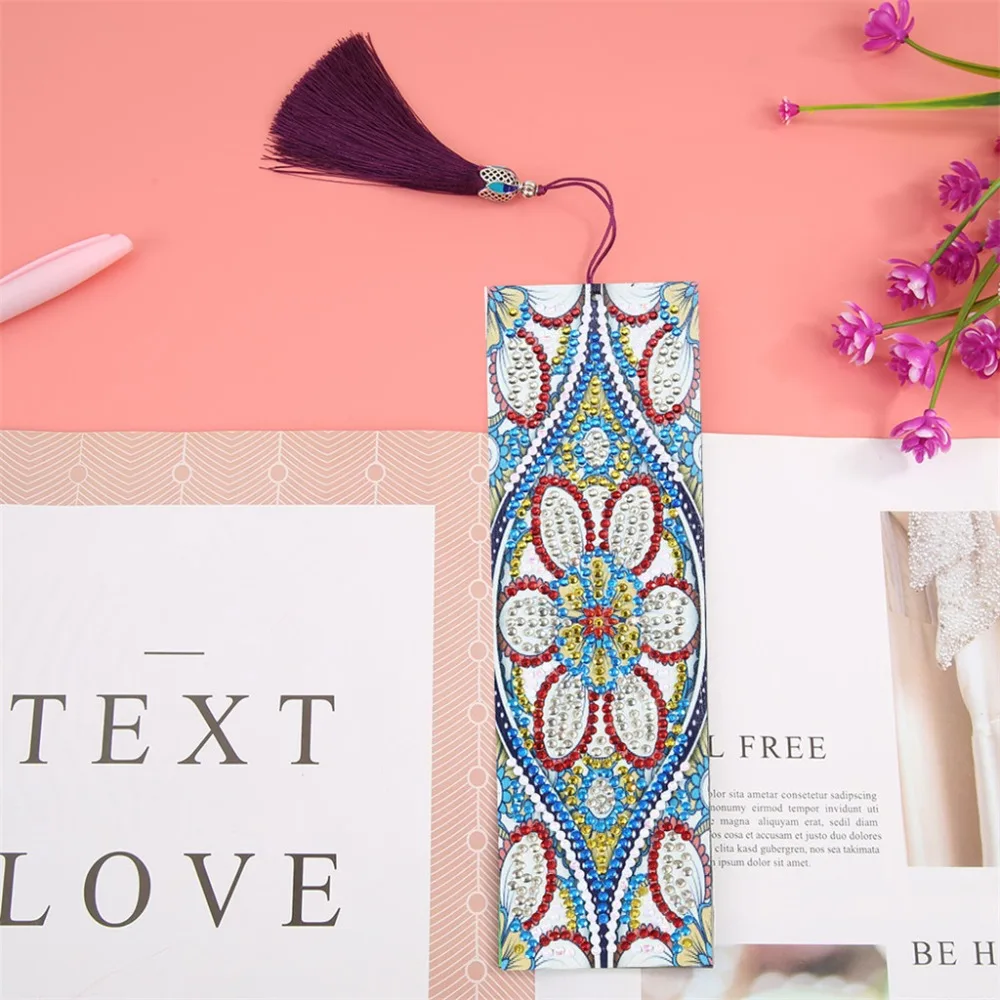 Хорошее 5D DIY алмазная живопись кожаная Закладка с кисточкой книжные знаки особой формы Алмазная вышивка DIY ремесло Закладка