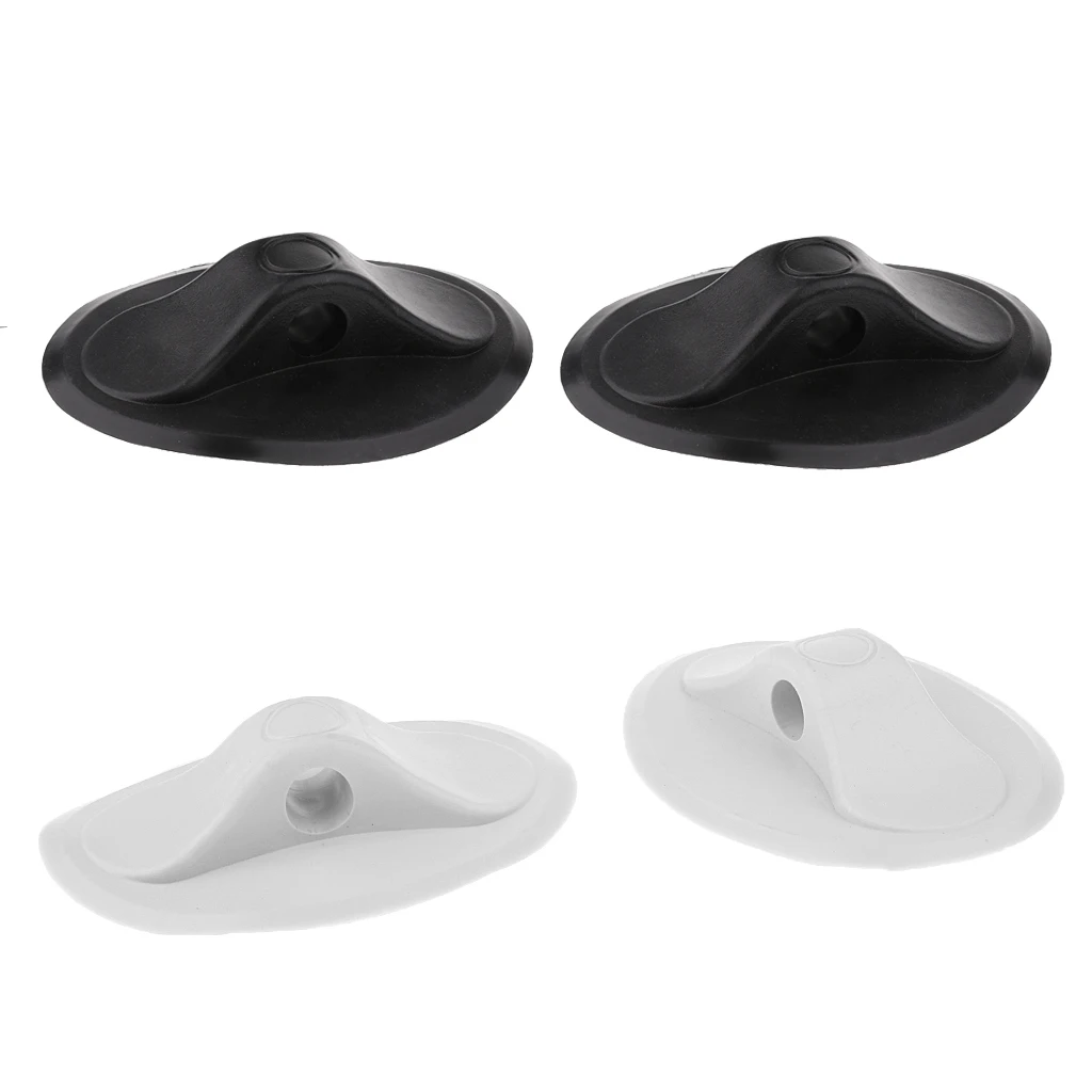 2 Pieces Single Hole Rubber Dinghy Boat Rope Buckle Deck Mount Holder Hook Accessories
