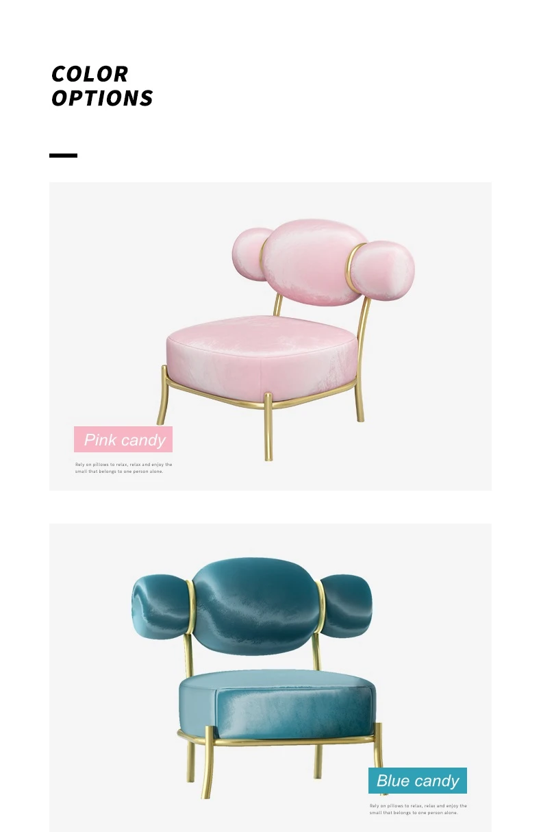 Скандинавский Европейский роскошный один диван стул, современная мебель гостиная спальня спинка балкон диван для отдыха розовые конфеты стул
