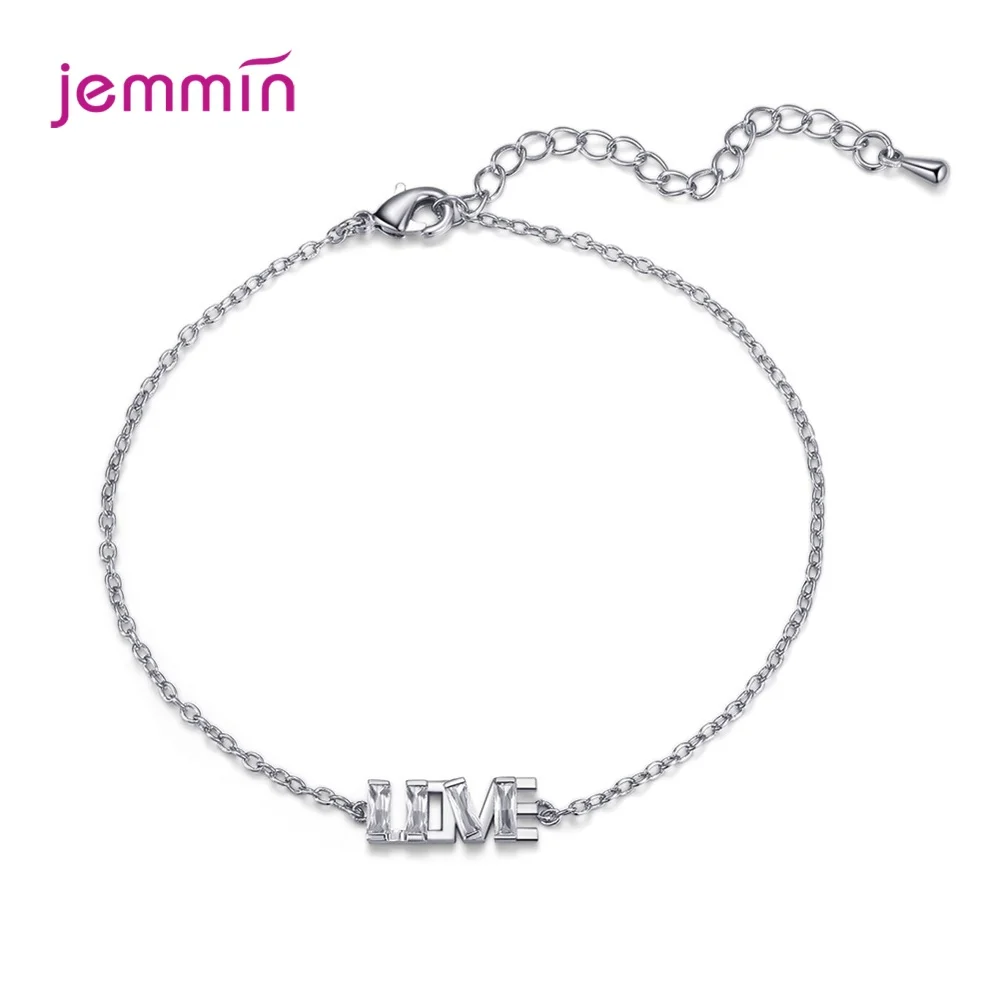 Letter Love Charm Bracelet Homme Femme Novel Jewellery 925 Sterling Silver  Tennis Hand Chain For Women Christmas Party