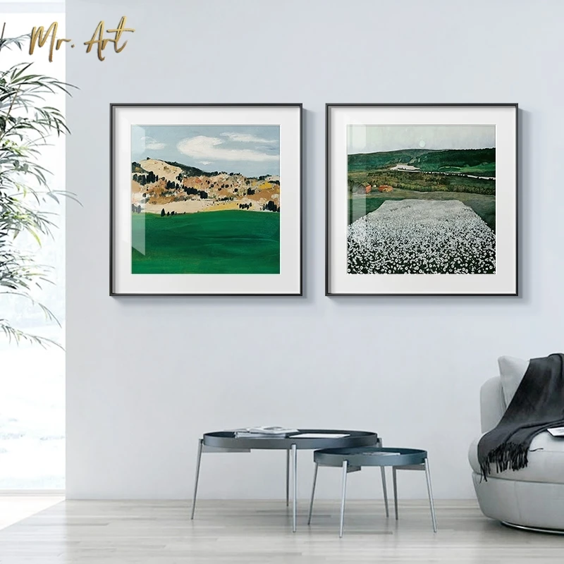 

Nordic Landscape Poster Print Forest and Snow Mountains Canvas Painting Home Decor Wall Art Pictures for Living Room Corridor