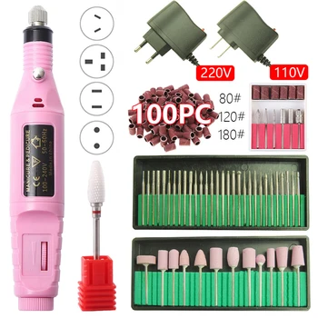 

1 Set Portable Electric Nail Drill Machine Manicure Set Pedicure Nail Gel Remover File Professional Strong Nail Polishing Tools