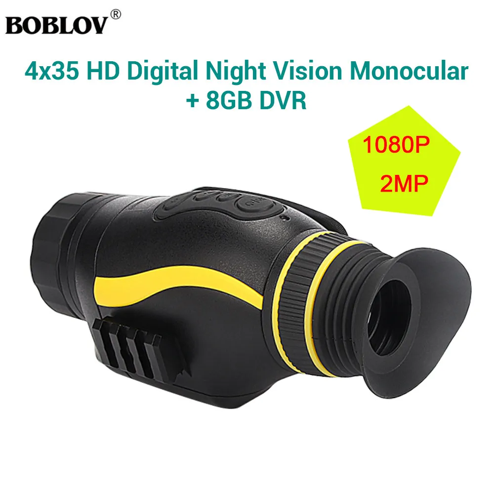 BOBLOV 4X35 цифровой бинокль ночного видения IRLED ночного охоты Camorder Zoom прибор ночного видения nighthunting Nightvision