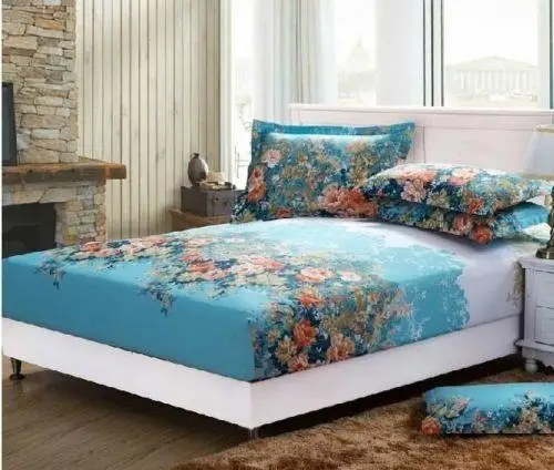 Простыня на резинке King/Queen/Double/King Size С наволочкой новый хлопок | Дом и сад