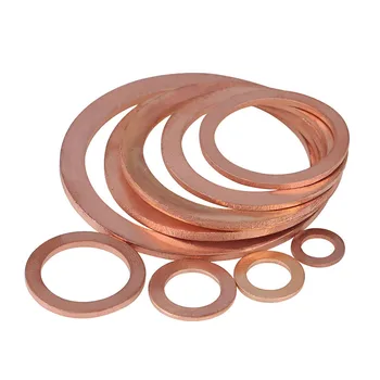 

Copper gasket marine sealing washer 1-1.5-2mm thick flat gasket inner diameter m5-m6-m8-m10 to M20 50PCS