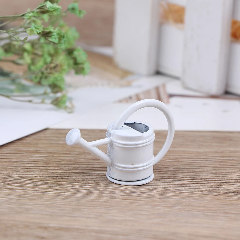 Mini Metal White Watering Can Garden Miniature Decoration For Children Kids Dolls Accessories Dollhouse Furniture Toys | Игрушки и хобби