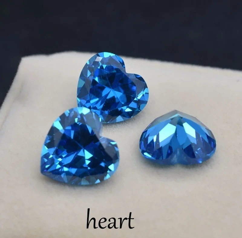 heart 1 шт. 8X8 мм ааааа шт цейлонского зернового синий сапфир драгоценных камней, 4.5ct подушки гранями с плоской обратной стороной VVS неоправленный полудрагоценный камень - Цвет: heart