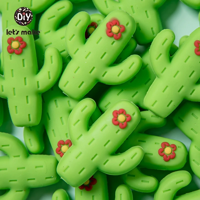 

10/20/50pcs Baby Teether Teething Necklace Toy Mini Cactus Nursing Tiny Rod Wholesale Dropshipping DIY Baby Pendant Let's Make