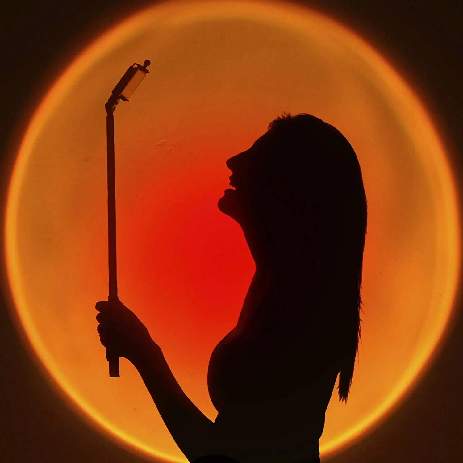 New rainbow sunset projector lamp atmosphere night light bedroom floor lamp bar cafe wall decoration holiday lighting