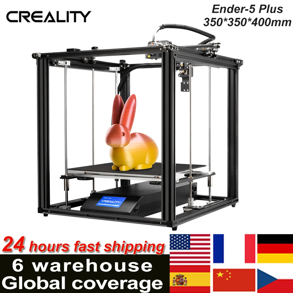 3D принтер Creality Ender 5 Plus 350*350*400 мм большой объем сборки с сенсорным экраном 4 3 дюйма