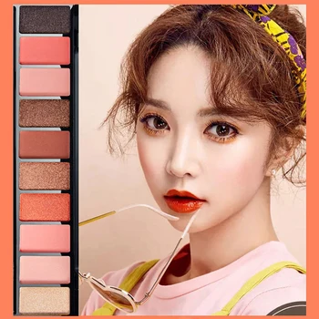 

10 Color Glitter Eyeshadow Student Beauty Shimmer Matte Pearlescent Eye Shadow Nude Colorful Eyeshadow Palette With Mirror Brush