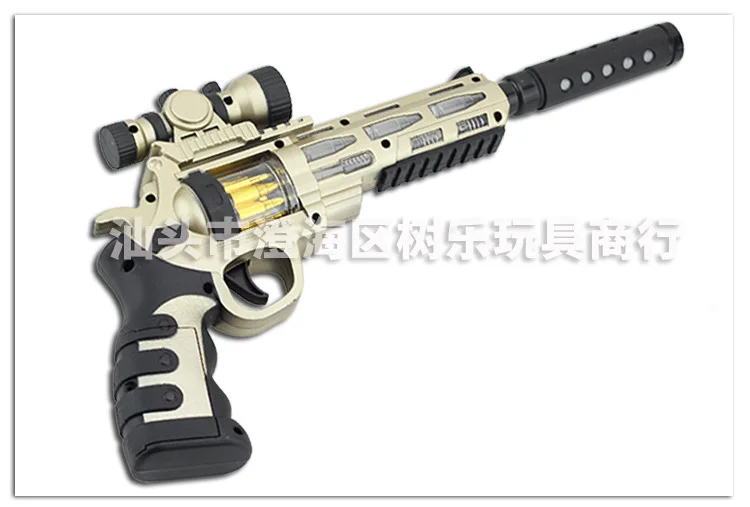 Electric Toy Pistol plastic Revolver toy guns Simulation Gunfire Light flashing Children's Toy Gun Sniper Revolver orbeez