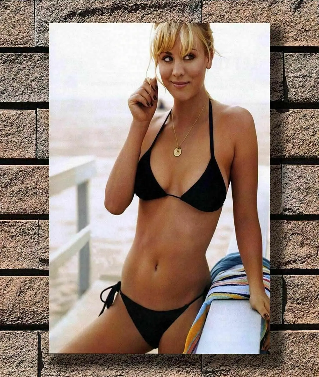 F239 Kaley Cuoco киноактриса пикантная модель шелковой ткани настенный художественный