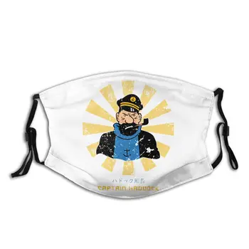

Captain Haddock The Adventures Of Tintin Washable Mouth Face Mask Pattern Anti Dust Protection Cover Respirator with Filters