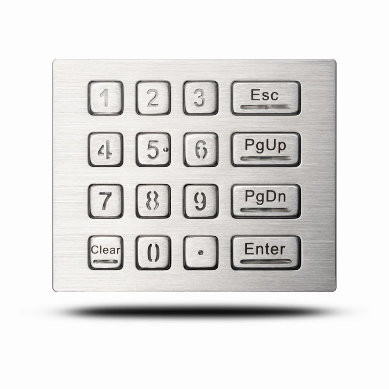 Venda Automática Ip65 Impermeável Vandalproof Industrial de Aço Inoxidável Backlit Metal Teclado