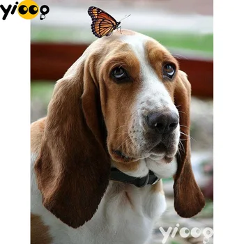 

5D DIY diamond Painting Cross Stitch Basset Hound full square Diamond Embroidery Mosaic Home Decoration Gift AX0471