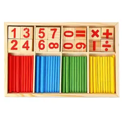 1 Набор Монтессори Деревянные математические числа игровые джойстики Математика Раннее Обучение подсчет Развивающие игрушки для детей