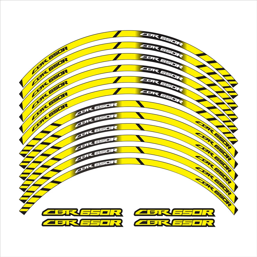 Новая мотоциклетная наклейка на ступицу колеса светоотражающие мото аксессуары обода украшения Наклейка на заказ для Honda CBR650R cbr 650r - Цвет: Цвет: желтый